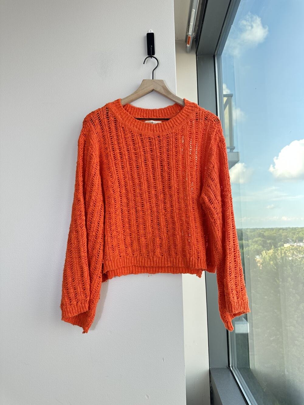 Natural Life Orange 100% Cotton Bohemian Hippie Sweater Sz S/M